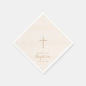 Serviette En Papier Dentelle florale Baptême rose pâle (Coin)