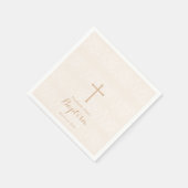 Serviette En Papier Dentelle florale Baptême rose pâle (Coin)