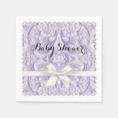 Serviette En Papier Dentelle lavande avec ruban (Devant)