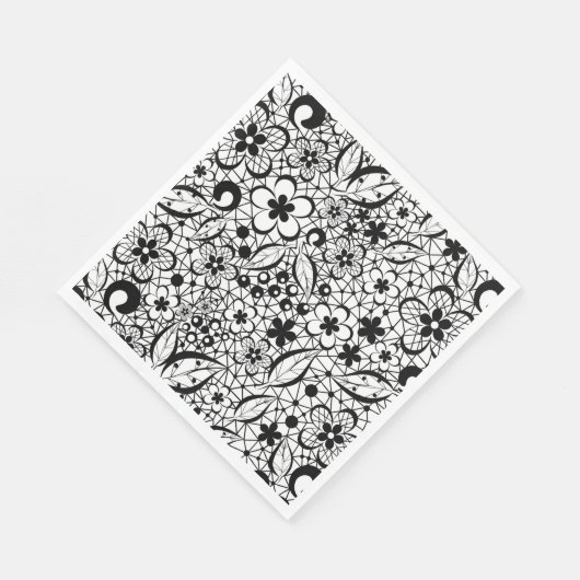 Serviette En Papier Dentelle noire (Coin)