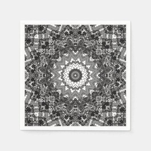 Serviette En Papier Dentelle noire (Devant)