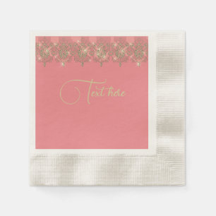 Serviette En Papier Dentelle or rose élégante scintillante
