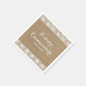 Serviette En Papier Dentelle romantique et burlap Quinceañera Papier N (Coin)