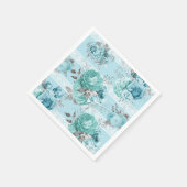 Serviette En Papier Dentelle Rose bleue (Coin)