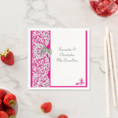 Serviette En Papier dentelle rose et blanc clair mariage traditionnel (En situation)