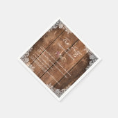 Serviette En Papier Dentelle rustique Fun Facts Barre Mariage (Coin)