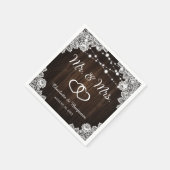 Serviette En Papier Dentelle rustique Lumières M. et Mme Mariage (Coin)