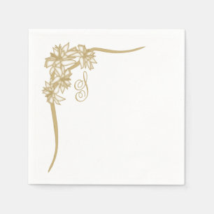 Serviette En Papier Dentelle Sheer Poinsettia Monogramée