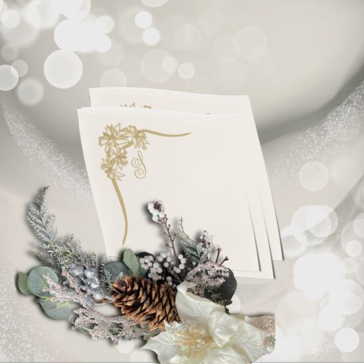 Serviette En Papier Dentelle Sheer Poinsettia Monogramée