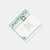 Serviette En Papier Dentelle verte et blanche mariage traditionnelle (Coin)