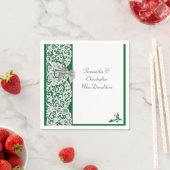 Serviette En Papier Dentelle verte et blanche, mariage traditionnelle (En situation)