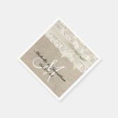 Serviette En Papier Dentelles et burlap Mariage russe Napkin ivoire (Coin)