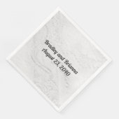 Serviette En Papier Dentelles et perles blanches et argentées sur sati (Coin)
