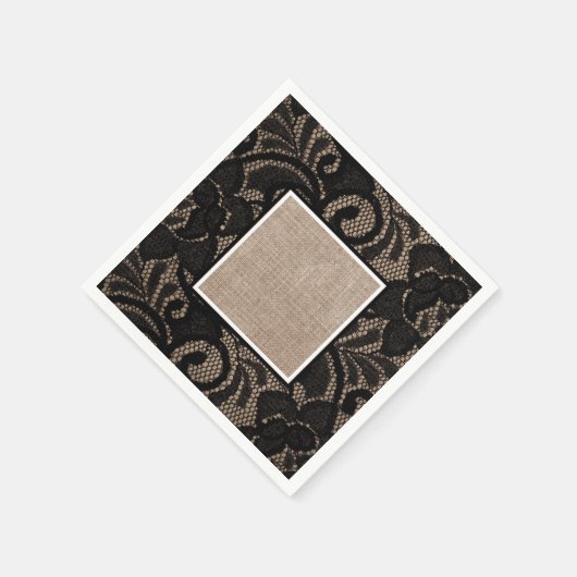 Serviette En Papier Dentelles et serviettes en lin Burlap (Coin)