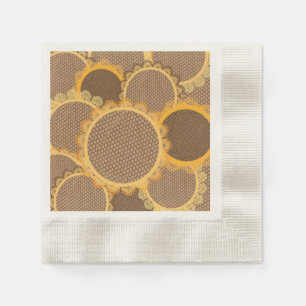Serviette En Papier Dentelles Tournesol Automne Cocktail de fête Napki