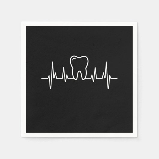 Serviette En Papier Dentist Heartbeat dents Docteur Detistry Cadeau (Devant)