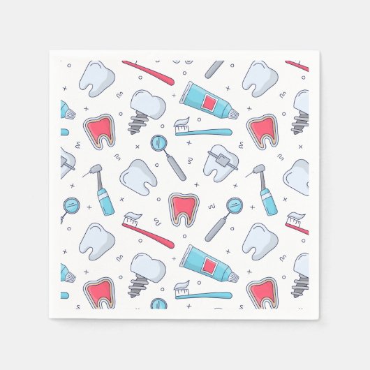 Serviette En Papier Dents et outils Motif dentaire (Devant)
