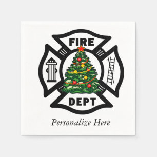 Serviette En Papier Département du feu de Noël