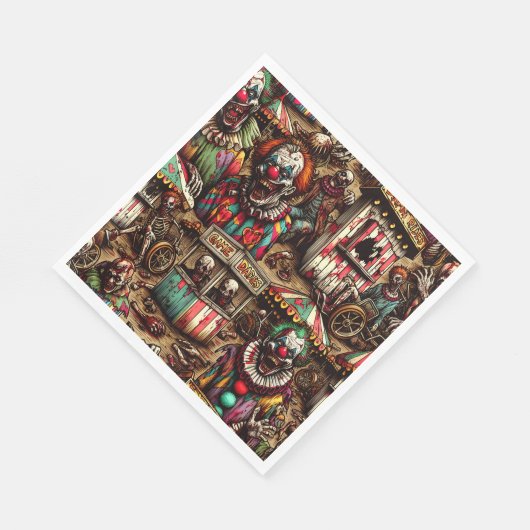 Serviette En Papier Déplaisant Clown Carnaval Zombie Halloween (Coin)