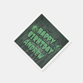 Serviette En Papier Déplaisant Dark Green Zombie joyeuse fête d'annive (Coin)