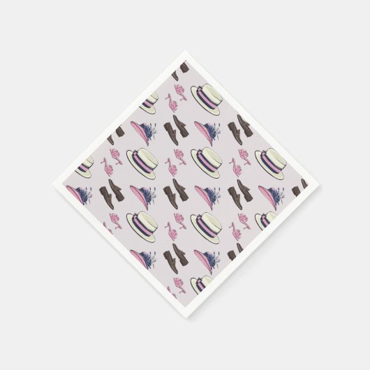 Serviette En Papier Derby Fancy Casquettes et chaussures Motif Preppy (Coin)