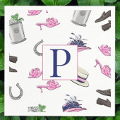 Serviette En Papier Derby Horse Race Attire Horseshoe Julep Monogramme