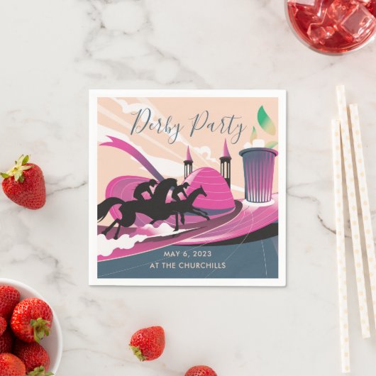 Serviette En Papier Derby Party Art déco (En situation)