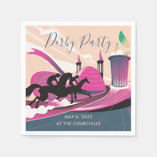Serviette En Papier Derby Party Art déco (Devant)