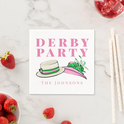 Serviette En Papier Derby Party Fancy Casquette Mode Preppy (En situation)