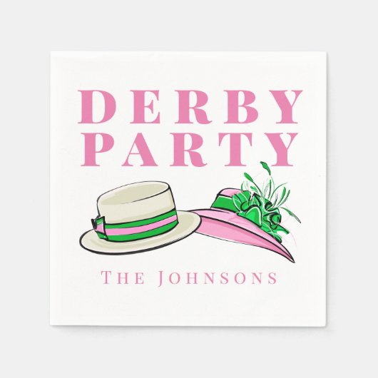 Serviette En Papier Derby Party Fancy Casquette Mode Preppy (Devant)