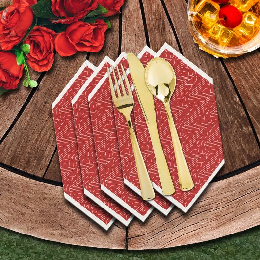 Serviette En Papier Derby Party Rouge et ivoire