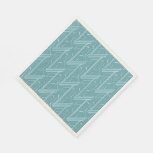 Serviette En Papier Derby Party Turquoise et ivoire (Coin)