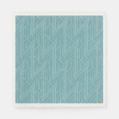 Serviette En Papier Derby Party Turquoise et ivoire (Devant)