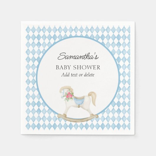 Serviette En Papier Derby Race Rocking Horse Baby shower d'aquarelle (Devant)