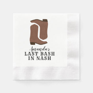 Serviette En Papier Dernier Bash à Nash Bottes de Bachelorette