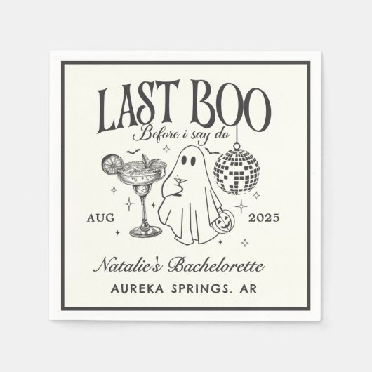 Serviette En Papier Dernier Boo avant de faire Bachelorette Halloween (Devant)