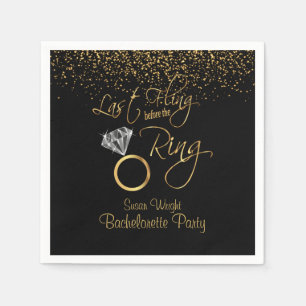 Serviette En Papier Dernier Fling avant la ceinture Bachelorette - Or