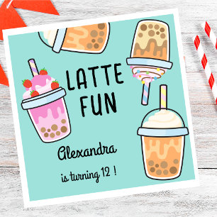 Serviette En Papier Dernier plaisir café bobba thé anniversaire