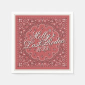 Serviette En Papier Dernier Rodéo Bachelorette Western Rouge (Devant)