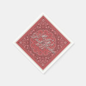 Serviette En Papier Dernier Rodéo Bachelorette Western Rouge (Coin)