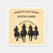 Serviette En Papier Dernier Rodeo Cowboys Sunset Groom Nom Bachelor (Devant)