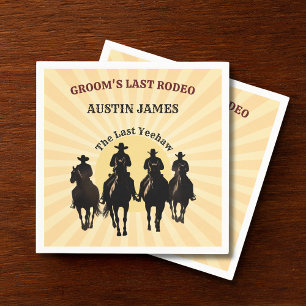 Serviette En Papier Dernier Rodeo Cowboys Sunset Groom Nom Bachelor