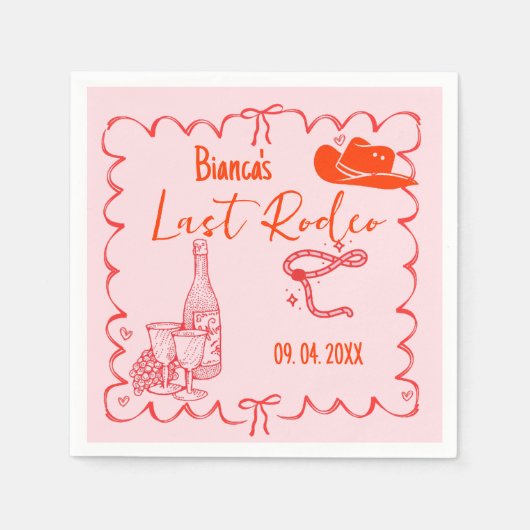 Serviette En Papier Dernier Rodeo Nashville Bachelorette Week-end (Devant)