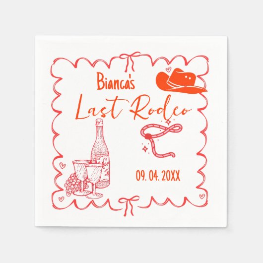 Serviette En Papier Dernier Rodeo Nashville Bachelorette Week-end (Devant)