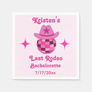 Serviette En Papier Dernier Rodeo Pink Disco Cowgirl Bachelorette