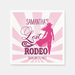 Serviette En Papier Dernier Rodéo Rose Rouge Cowgirl Nash Bash Enterre