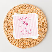 Serviette En Papier Dernier Splash Beach Palms Hot rose Bachelorette