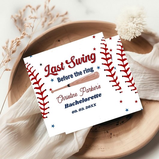 Serviette En Papier Dernier Swing avant le ring Baseball Bachelorette