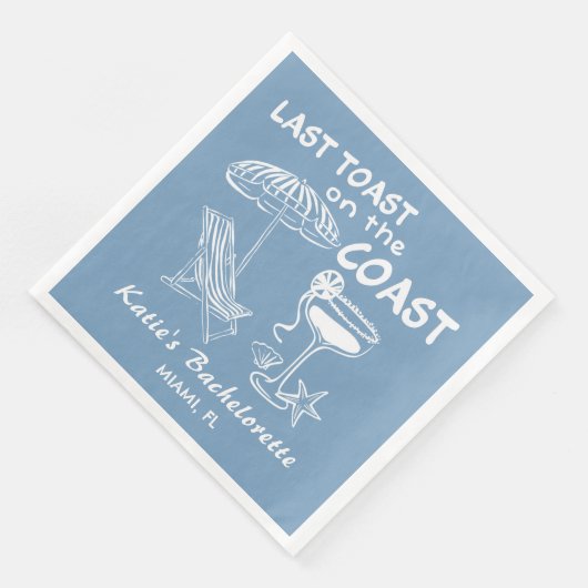Serviette En Papier Dernier Toast Coast Beach Bachelorette Party (Coin)