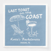 Serviette En Papier Dernier Toast Coast Beach Bachelorette Party (Devant)